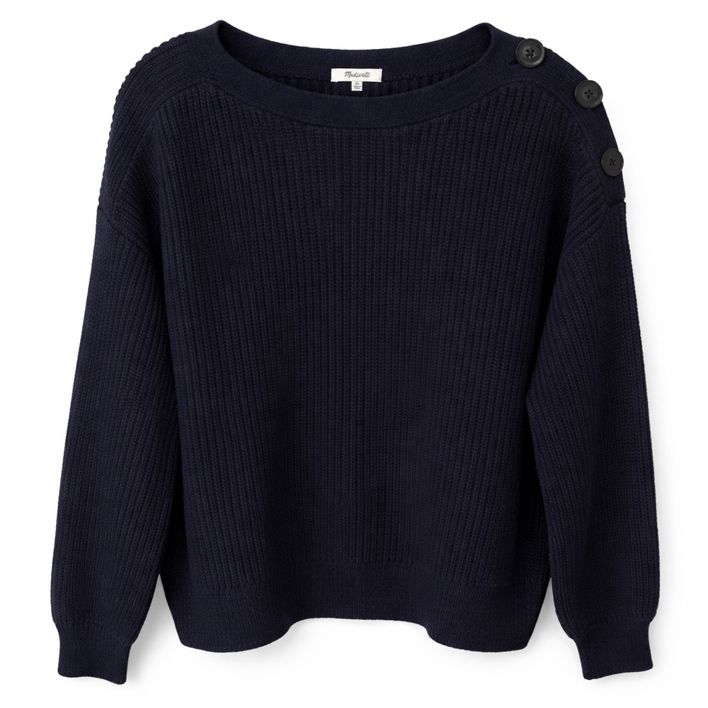 Madewell Midnight Blue Women’s Ribbed Knit Sweater – XL - Picture 3 of 9